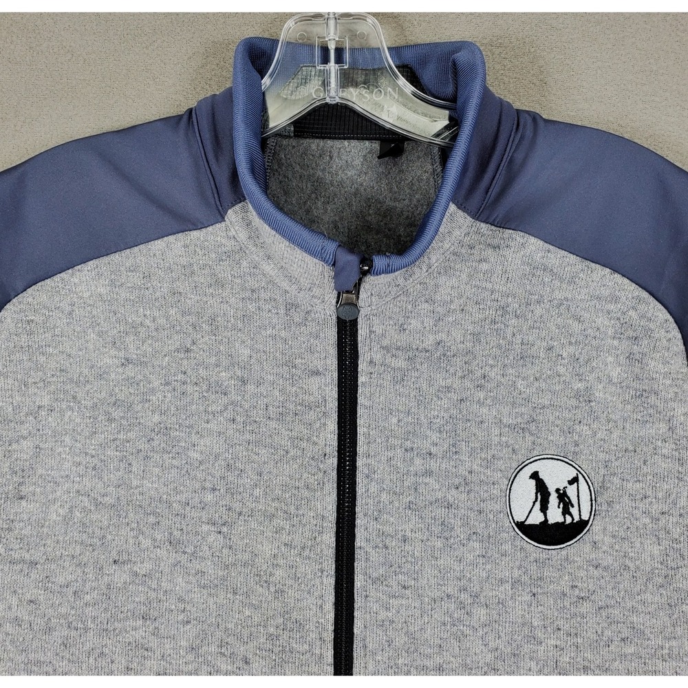 Greyson Vest Men's Large Golf Full Zip Sequoia Wool Blend Stretch Hybrid Logo